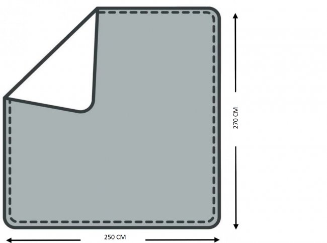 NARZUTA WODOODPORNA TEFLON JASNOSZARA 250x270